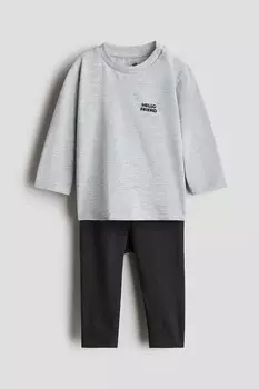 Комплект из двух предметов: рубашка и леггинсы H&M, серый