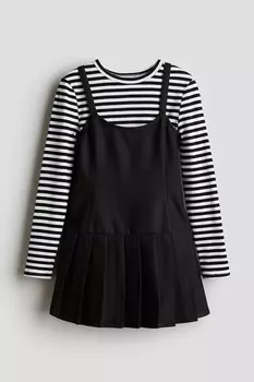 Комплект из двух предметов: рубашка и платье H&M, черный