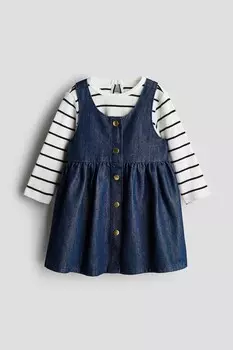Комплект из двух предметов: рубашка и платье H&M, синий