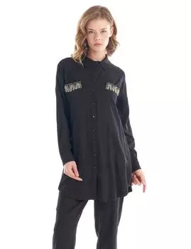 Комплект из двух предметов с вышивкой черного цвета Kayra