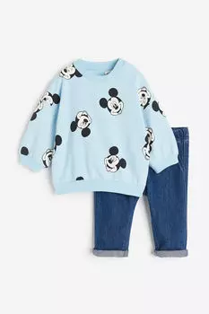 Комплект из двух предметов: толстовка и джоггеры H&M, синий