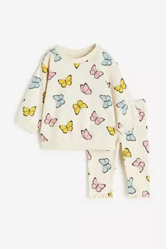 Комплект из двух предметов: толстовка и леггинсы H&M, бежевый