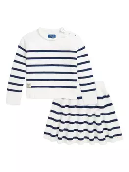 Комплект из двух предметов в полоску POLO RALPH LAUREN KIDS, белый