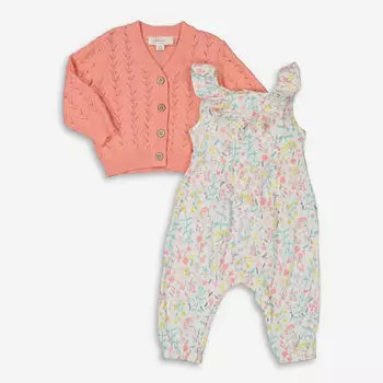 Комплект из двух разноцветных кардигана и комбинезона Jessica Simpson