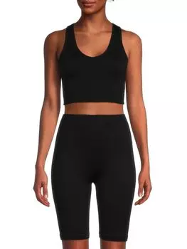 Комплект из двух шорт в рубчик и активного топа 90 Degree By Reflex, черный