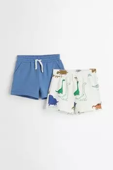 Комплект из двух спортивных шорт H&amp;M, синий/динозавры