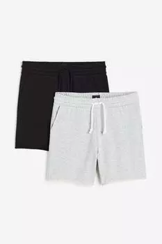 Комплект из двух спортивных шорт H&M, черный/серый меланж