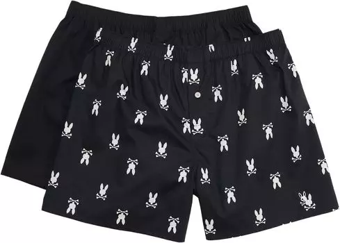 Комплект из двух тканых боксеров Psycho Bunny, черный