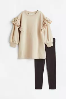 Комплект из двух толстовок H&M, бежевый