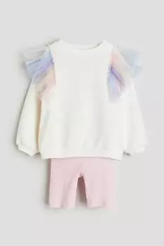 Комплект из двух толстовок и велосипедок H&M, белый