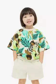 Комплект из двух толстовок с принтом H&M, бежевый