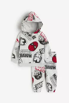 Комплект из двух толстовок с принтом H&M, серый