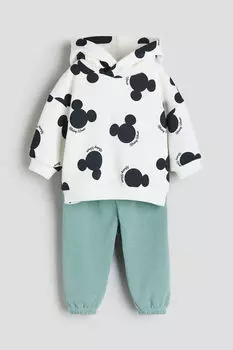 Комплект из двух толстовок с принтом H&M, зеленый
