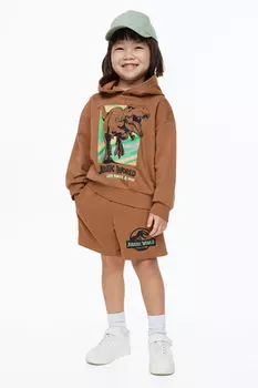 Комплект из двух толстовок с принтом H&M, бежевый