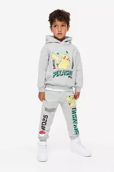 Комплект из двух толстовок с принтом H&M, серый