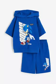 Комплект из двух толстовок с принтом H&M, синий