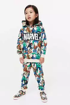 Комплект из двух толстовок с принтом H&M, бежевый