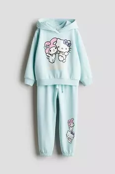 Комплект из двух толстовок с принтом H&M, бирюзовые
