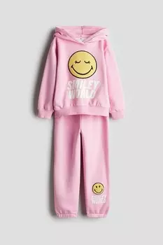 Комплект из двух толстовок с принтом H&M, розовый