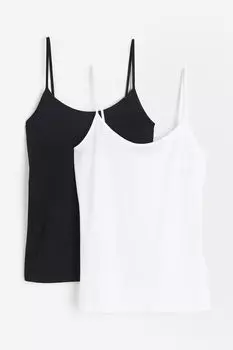Комплект из двух топов из джерси с ремешками H&M, белый