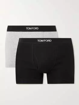 Комплект из двух трусов-боксеров из эластичного хлопкового трикотажа TOM FORD, мульти