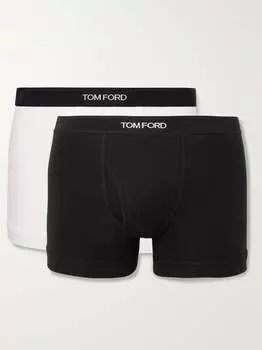 Комплект из двух трусов-боксеров из эластичного хлопкового трикотажа TOM FORD, мульти