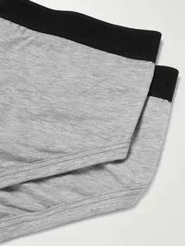 Комплект из двух трусов из смеси хлопка-стрейч и модала TOM FORD, серый