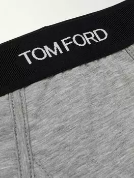 Комплект из двух трусов из смеси хлопка-стрейч и модала TOM FORD, серый