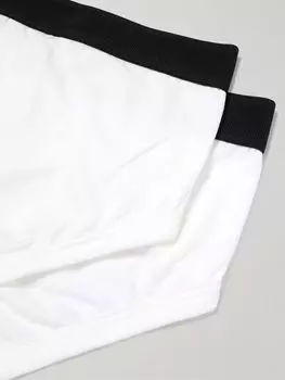 Комплект из двух трусов из смеси хлопка-стрейч и модала TOM FORD, белый
