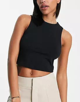 Комплект из двух укороченных черно-белых жилетов с высоким воротником ASOS DESIGN