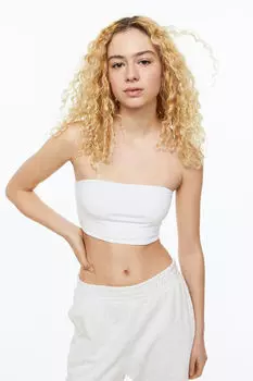 Комплект из двух укороченных топов без рукавов H&M, белый