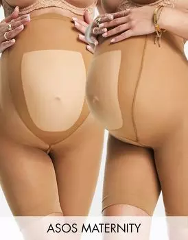 Комплект из двух золотисто-бронзовых шорт против натирания ASOS DESIGN Maternity