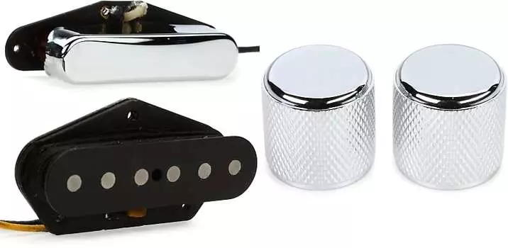 Комплект из двух звукоснимателей Fender Custom Shop '51 Nocaster Tele с ручками Fender Telecaster/Precision Bass с накаткой 0991366000=1 0992109000=1