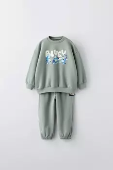 Комплект из джоггерсов и свитшота bluey ludo studio ZARA, сине-серый