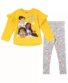 Комплект из флисового свитшота и леггинсов для девочек Encanto Mirabel Luisa Isabela, комплект из пуловера и леггинсов Disney, мультиколор