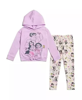 Комплект из флисовой толстовки и леггинсов с пуловером и блестками Encanto Isabela Luisa Mirabel для девочек Disney, фиолетовый