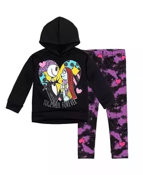 Комплект из флисовой толстовки и леггинсов с Винни-Пухом для девочек «Кошмар перед Рождеством» (12 месяцев — 14–16) Disney, черный