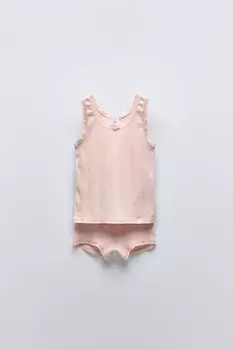 Комплект из футболки и брюк ZARA, розовый