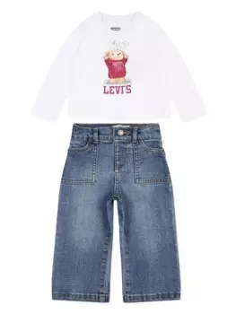 Комплект из футболки и джинсов с логотипом Levi's Kids, синий