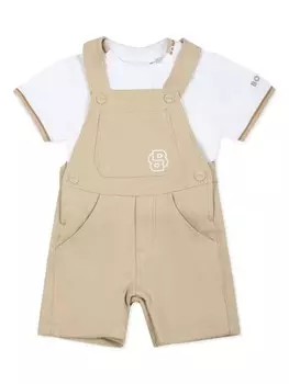 Комплект из футболки и комбинезона BOSS Kidswear, нейтральный