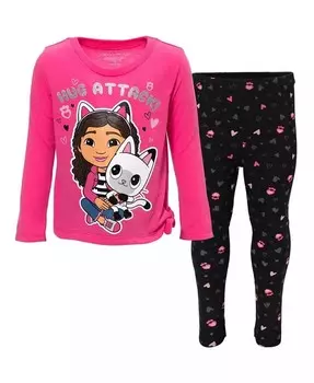 Комплект из футболки и леггинсов Pandy Paws Gabby для девочек Dreamworks Gabby'S Dollhouse, мультиколор