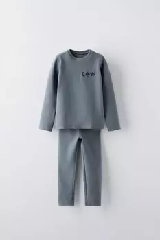 Комплект из футболки и леггинсов ZARA, цвет stone