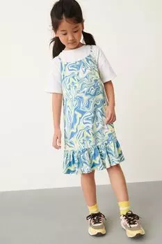 Комплект из футболки и платья на бретелях Next, синий