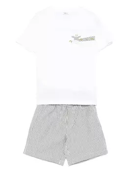 Комплект из футболки и полосатых шортов Il Gufo, зеленый