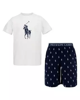 Комплект из футболки и шорт для мальчика Polo Ralph Lauren, зеленый