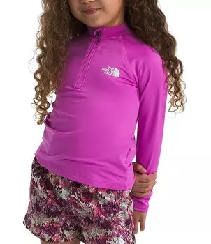 Комплект из футболки и шорт с длинными рукавами и шортами The North Face Little Girls 2T-7, розовый