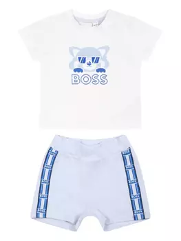 Комплект из футболки и шорт с логотипом BOSS Kidswear, белый