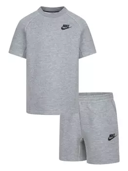 Комплект из футболки и шорт с логотипом Nike Kids, серый