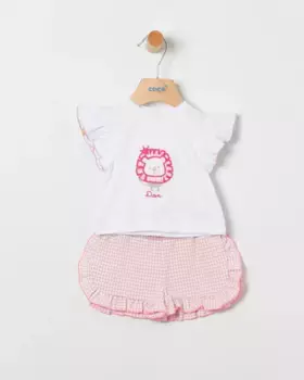 Комплект из футболки и шорт в клетку Coco Acqua, цвет Rosa