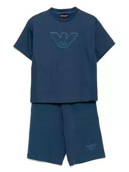 Комплект из футболки и шортов с логотипом Emporio Armani Kids, синий
